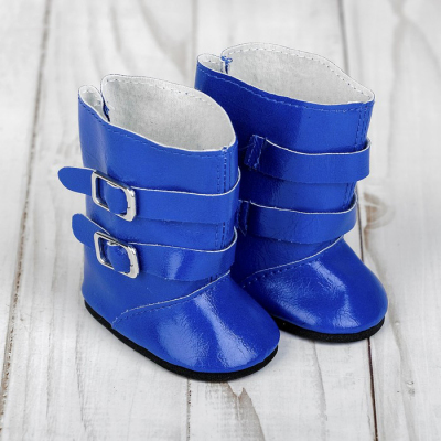 Обувь для игрушек (Сапожки) 4258970 «Застежки» 7 см синий в интернет-магазине Швейпрофи.рф