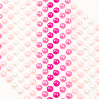 Полубусы клеевые  5 мм жемчуг  (уп. 504 шт.) Р белый/ розовый/ малиновый в интернет-магазине Швейпрофи.рф