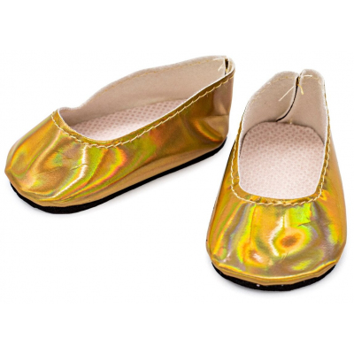 Обувь для игрушек (Туфли) 7731751 7*4 см выс 3 см золотой (пара) в интернет-магазине Швейпрофи.рф