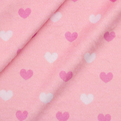Ткань 47*47 см Мех коротковорсовый сердечки 29497 ворс 3,0 см светло-розовый/белый/розовый 617788 в интернет-магазине Швейпрофи.рф