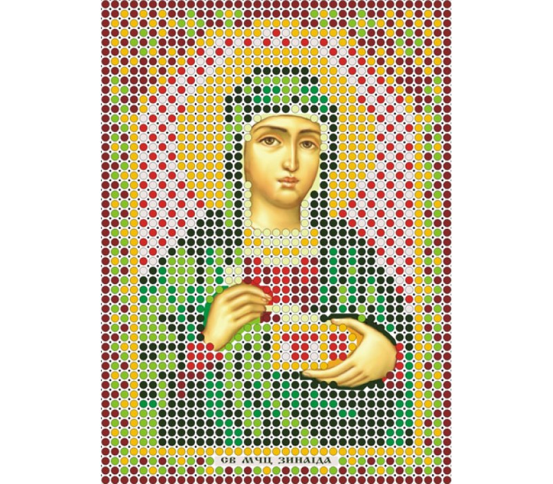 Ткань для вышивания бисером А6 иконы БИС ММ-029 «Св. Зинаида» 7,5*10,5 см