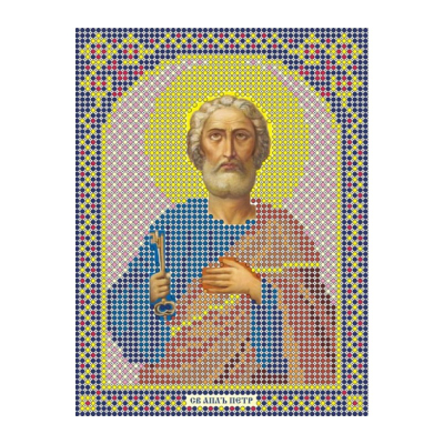 Ткань для вышивания бисером А5 иконы БИС МК-131 «Св. Апостол Петр» 12*16 см в интернет-магазине Швейпрофи.рф