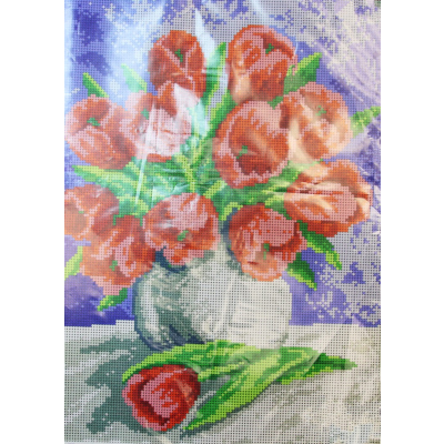 Ткань для вышивания бисером ТМ Иголочка КДА3-041 «Тюльпаны» 27*36 см в интернет-магазине Швейпрофи.рф