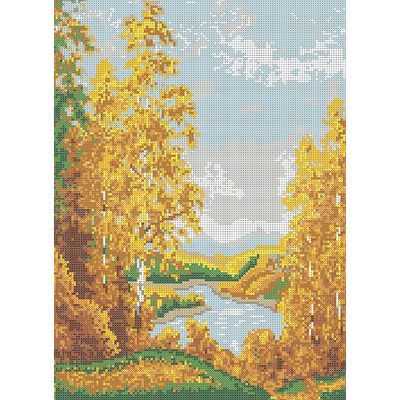 Ткань с рисунком для вышивания бисером «Наследие (А3) КБ-159 Золотая осень» 26,5*37 см в интернет-магазине Швейпрофи.рф