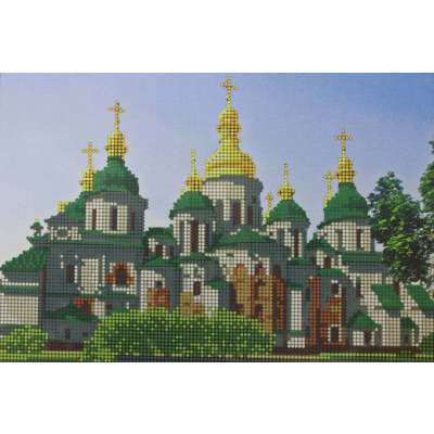 Ткань для вышивания бисером А4 КМЧ-4351 «Софийский собор в Киеве» 17*25 см в интернет-магазине Швейпрофи.рф