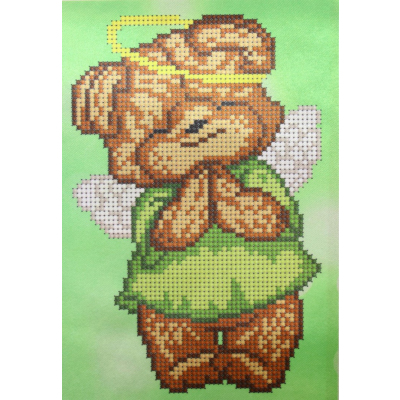 Ткань для вышивания бисером ТМ Иголочка КДА5-027 «Ангельские медвежата» 12,5*18 см в интернет-магазине Швейпрофи.рф