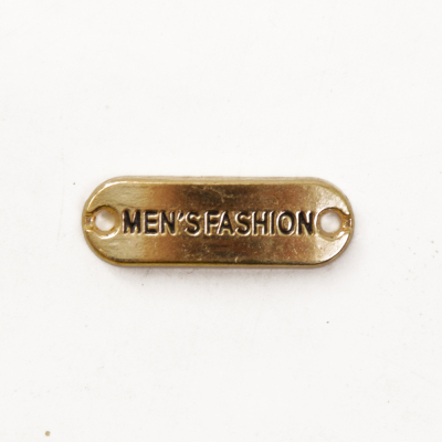 Нашивка LA 65 метал. пластина пришивная «men's fashion» 0,6*2 см золото в интернет-магазине Швейпрофи.рф
