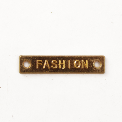 Нашивка LA241 метал. пластина пришивная «fashion» 0,5*2,5 см золото в интернет-магазине Швейпрофи.рф