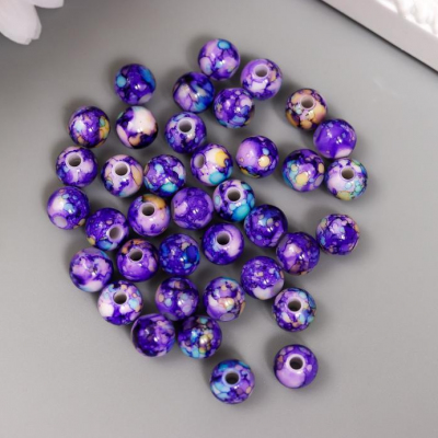 Набор бусин для творчества 10 мм 6301287 «Шарики шамот» фиолетовый в интернет-магазине Швейпрофи.рф