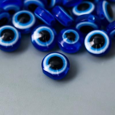 Набор бусин для творчества  6 мм 7136560 «Глаз от сглаза» уп 30 шт синий в интернет-магазине Швейпрофи.рф