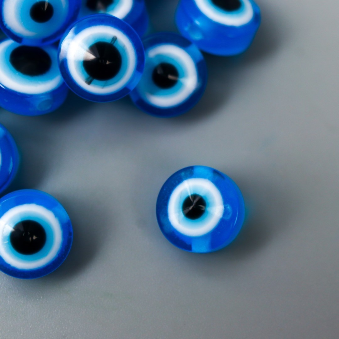 Набор бусин для творчества  6 мм 7136568 «Глаз от сглаза» уп 30 шт голубой