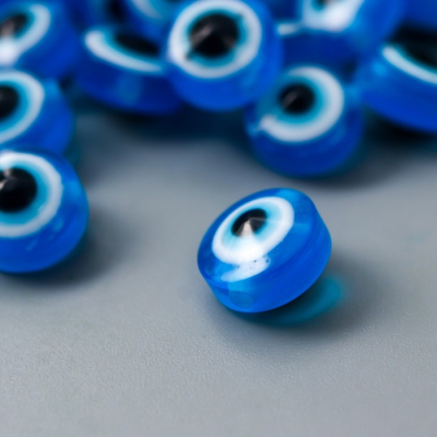 Набор бусин для творчества  6 мм 7136568 «Глаз от сглаза» уп 30 шт голубой в интернет-магазине Швейпрофи.рф
