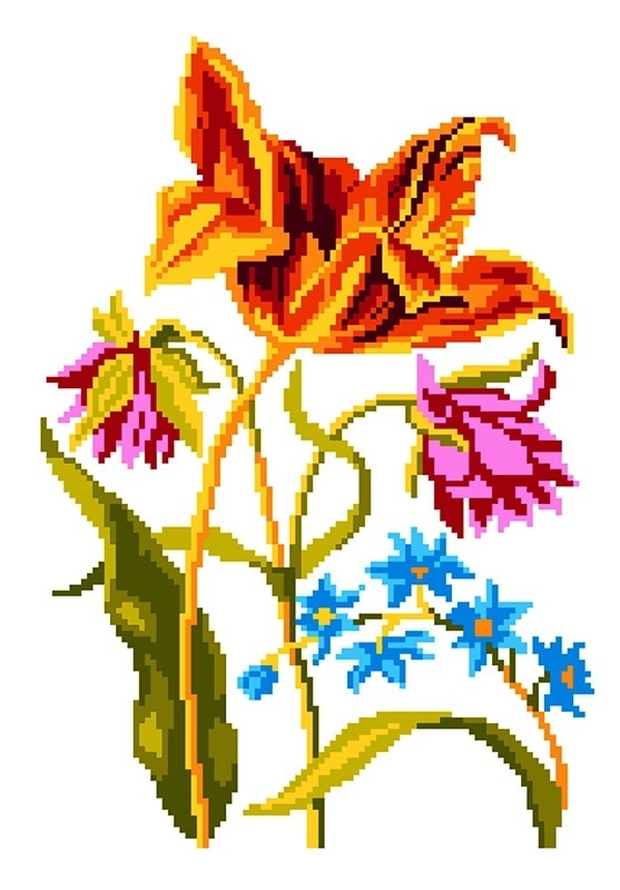 Набор для вышивания Нитекс 2154 «Цветы» 22*32 см