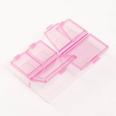 Контейнер органайзер R542 для мелочей 6 отделений 9,5*6,5*2 см розовый в интернет-магазине Швейпрофи.рф