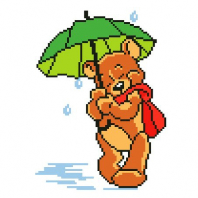 Набор для вышивания Нитекс 2418 «Медвежонок с зонтиком» 22*25 см в интернет-магазине Швейпрофи.рф
