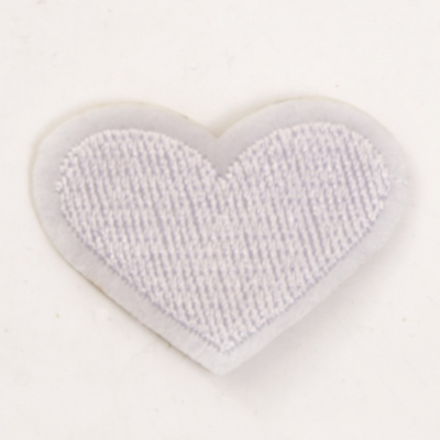 Термоаппликация LA476 Сердце 3*4 см белый в интернет-магазине Швейпрофи.рф