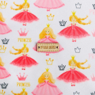 Ткань 50*50 см 5635506 «Принцесса с табличкой Ручная работа» белый/розовый в интернет-магазине Швейпрофи.рф