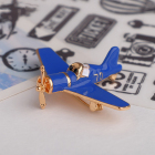 Брошь 4570905 «Самолет с пропеллером» синий/золото в интернет-магазине Швейпрофи.рф