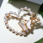 Брошь 7355752 «Сердце с бабочками» белый/золото в интернет-магазине Швейпрофи.рф