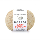 Пряжа Бэби Коттон (Baby Cotton Gazzal  50 г / 165 м 3445 св. беж.
