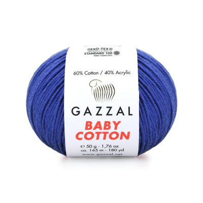 Пряжа Бэби Коттон (Baby Cotton Gazzal  50 г / 165 м 3421 василек в интернет-магазине Швейпрофи.рф