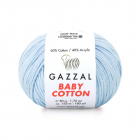 Пряжа Бэби Коттон (Baby Cotton Gazzal  50 г / 165 м 3429 бл.голубой