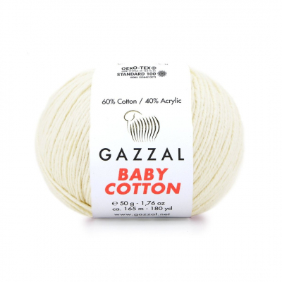 Пряжа Бэби Коттон (Baby Cotton Gazzal  50 г / 165 м 3437 шампань в интернет-магазине Швейпрофи.рф
