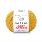Пряжа Бэби Коттон (Baby Cotton Gazzal  50 г / 165 м 3447 горчица