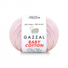 Пряжа Бэби Коттон (Baby Cotton Gazzal  50 г / 165 м 3411 нежно-розовый