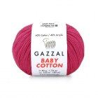 Пряжа Бэби Коттон (Baby Cotton Gazzal  50 г / 165 м 3415 малина