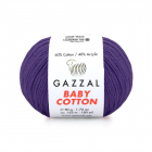 Пряжа Бэби Коттон (Baby Cotton Gazzal  50 г / 165 м 3440 черника
