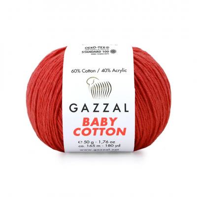 Пряжа Бэби Коттон (Baby Cotton Gazzal  50 г / 165 м 3418 коралловый в интернет-магазине Швейпрофи.рф