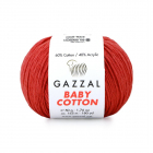 Пряжа Бэби Коттон (Baby Cotton Gazzal  50 г / 165 м 3418 коралловый