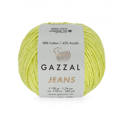 Пряжа Джинс-GZ (Gazzal, Jeans-GZ), 50 г / 170 м, 1126 св.салатовый в интернет-магазине Швейпрофи.рф