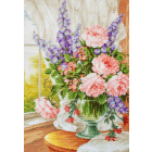 Набор для вышивания Luca-S ВU4016 «Цветы у окна» 25*34 см