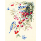 Набор для вышивания Чудесная Игла  №130-021 «Синицы и вишня» 25*35 см