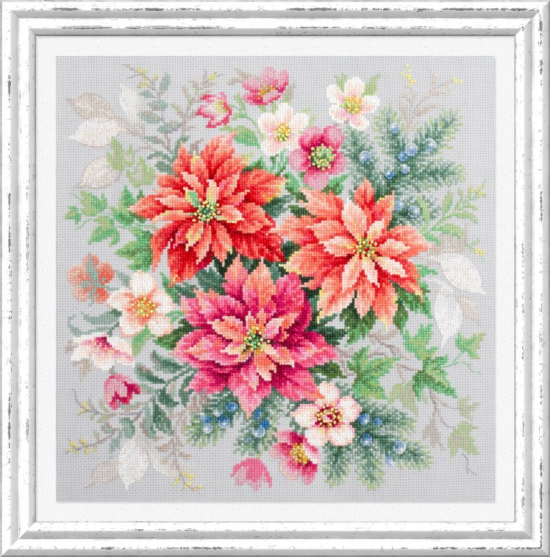 Набор для вышивания Чудесная Игла  №140-003 «Магия цветов. Пуансеттия» 30*30 см