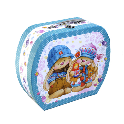 Коробка подарочная  Чемоданчик ZaikaMi  HY007063025 голубой 30*25*11 см в интернет-магазине Швейпрофи.рф