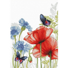 Набор для вышивания Luca-S ВU4018 «Маки и бабочки» 22,5*31 см в интернет-магазине Швейпрофи.рф