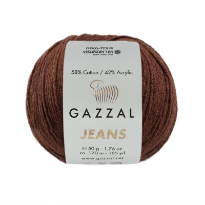 Пряжа Джинс-GZ (Gazzal, Jeans-GZ), 50 г / 170 м, 1158 коричневый в интернет-магазине Швейпрофи.рф