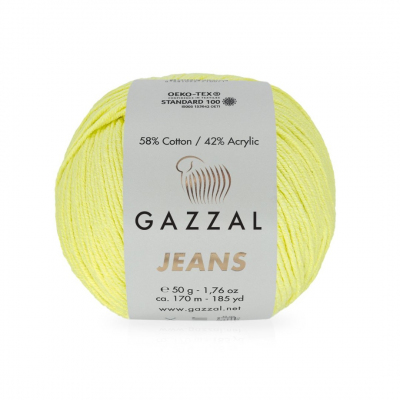 Пряжа Джинс-GZ (Gazzal, Jeans-GZ), 50 г / 170 м, 1102 лимонный в интернет-магазине Швейпрофи.рф