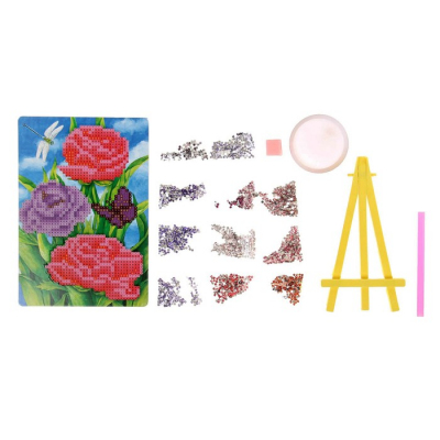 Алмазная мозаика 2360689 «Цветы» 13*19 см на подставке в интернет-магазине Швейпрофи.рф
