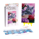 Алмазная мозаика 7402669 «Кот в цветах» 13*19 см на подставке в интернет-магазине Швейпрофи.рф