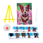 Алмазная мозаика 7402674 «Собака в цветах» 13*19 см на подставке в интернет-магазине Швейпрофи.рф