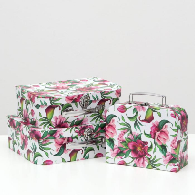 Коробка подарочная 7150365 чемодан «Сундук с цветами» 20*16*8 см в интернет-магазине Швейпрофи.рф