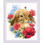 Набор для вышивания Риолис №1986 «Кролик в цветах» 15*18 см