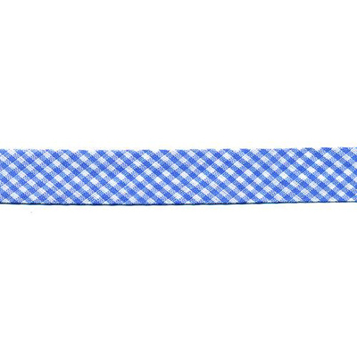 Косая бейка 15 мм Blitz шотландка п/э (уп. 65,8 м) SB13 голубой/белый в интернет-магазине Швейпрофи.рф