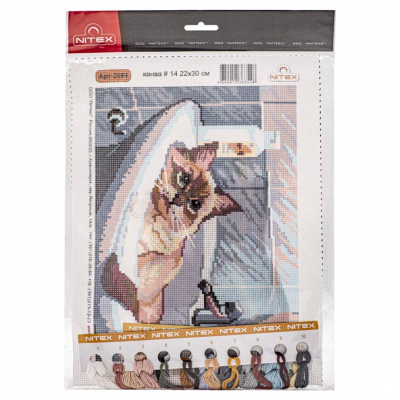 Набор для вышивания Нитекс 2084 «Котик в ванной» 21*30 см в интернет-магазине Швейпрофи.рф