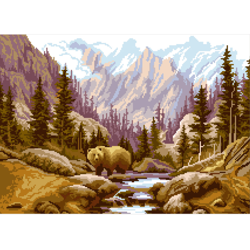 Набор для вышивания Нитекс 2166 «Медведь в горах» 33*45 см