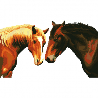 Набор для вышивания Нитекс 2002 «Пара лошадей» 30*42 см в интернет-магазине Швейпрофи.рф